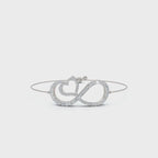 0.82 CTW Round Lab-Grown Diamond Interlocking Infinity Heart Adjustable Bracelet 14K-18K Gold/Platinum