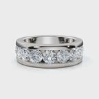 1.98 CTW Round Brilliant Cut Lab Grown Diamond Channel Set Wide Band in Platinum