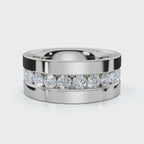 0.72 CTW Round Diamond Center Channel-Set Wedding Band in Platinum (8mm) Ring