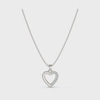 0.09 CTW Round Lab-Grown Diamond Half-Pavé Open Heart Pendant Necklace 14K-18K Gold/Platinum