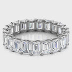4.1mm Emerald-Cut 3.9 CTW Diamond Full Eternity Statement Ring in 18K White Gold Ring