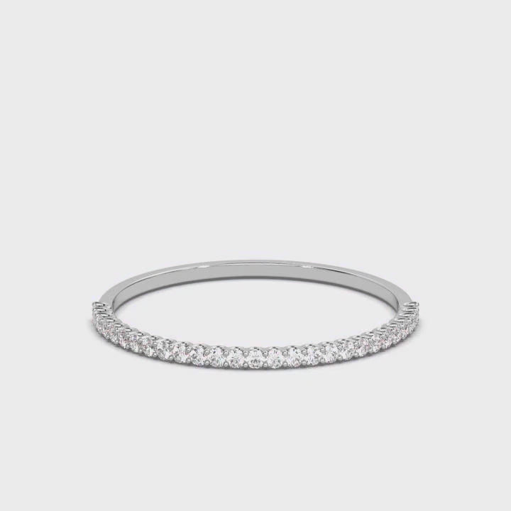 0.20-6 CTW Round Brilliant Cut Lab Grown Diamond Bubble Micro-Prong Stacking Band in 18K White Gold