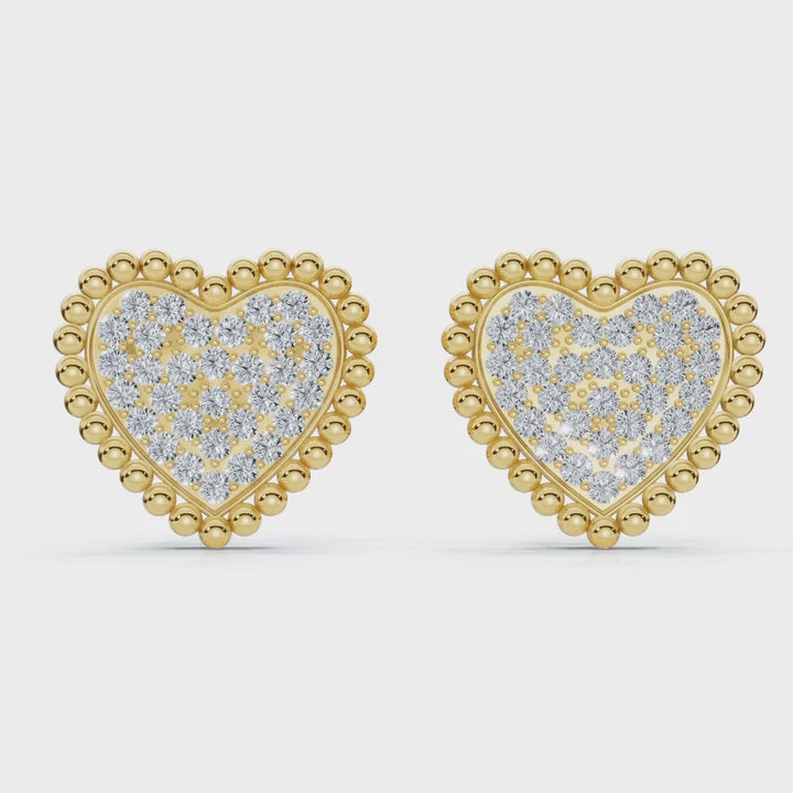 14K Yellow Gold Stud Lab Grown Diamond Earring (1 1/10 ct. tw)