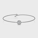 The Cirque Halo: 0.17 CTW Round Lab-Grown Diamond Floating Circle Chain Bracelet 14K Gold