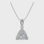 0.55 CTW Round Lab-Grown Diamond Triangle Cluster Pendant Necklace 14K-18K Gold/Platinum
