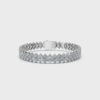 The Grand Horizon: 10.24 CTW Interlocking Double-Row Diamond Statement Bracelet 14K-18K Gold/Platinum