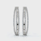 The Grand Pavé Hoop: 1.72 - 2.50 CTW Triple-Row Diamond Adjustable Statement Hoops 14K-18K Gold Platinum