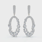 The Cluster Vine: 8.12 CTW Asymmetric Mixed-Cut Diamond Statement Chandelier Earrings 14K-18K Gold/Platinum