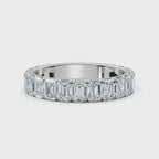 1.90-11 CTW Emerald Cut Lab Grown Diamond Eternity Band in 18K White Gold