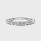 0.50-5 CTW Round Brilliant Cut Lab Grown Diamond Shared-Prong Stacking Band in 14K White Gold Ring