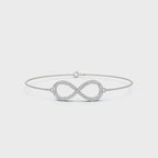 The Infinite Line: 0.38 CTW Round Lab-Grown Diamond Crossover Figure-8 Bracelet 14K-18K Gold/Platinum