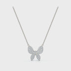 0.77 CTW Round Lab-Grown Diamond Open Wing Butterfly Pendant Necklace 14K-18K Gold/Platinum