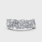 14K-18K Gold/Platinum 1.19 CTW Mixed-Shape Oval & Round Lab-Grown Diamond Mosaic Band Ring