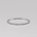 1.2mm Micro-Pavé Diamond Full Eternity Wedding Band in 18K White Gold