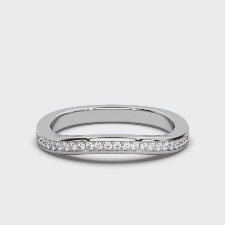 The Gentle Arc: 0.12 CTW Contoured Diamond Nesting Band 14K-18K Gold/Platinum Ring