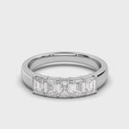 1 CT-10CT Emerald-Cut Lab Grown Diamond Wedding Band in Platinum