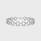 The Halo Carousel: 1.53 CTW Geometric Open-Disc Diamond Bracelet 14K-18K Gold/Platinum Band