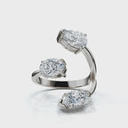 2.07-3 CTW Multi-Shape Fancy Cut Lab Grown Diamond Spiral Bypass Ring in Platinum Ring