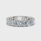 1.90-11 CTW Emerald Cut Lab Grown Diamond Eternity Band in 14K White Gold