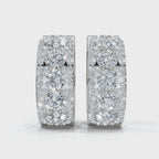 The Grand Mosaic: 2.12 CTW Multi-Stone Pavé Halo Statement Huggies 14K-18K Gold/Platinum