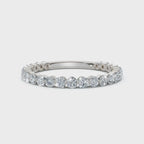 0.50-5 CTW Round Brilliant Cut Lab Grown Diamond Bubble Micro-Prong Stacking Band in 14K White Gold