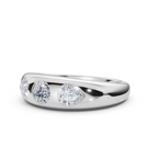 18K White Gold Multi-Shape Three-Stone Flush Set Statement Ring (1 ct. tw)