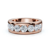 1.98 CTW Round Brilliant Cut Lab Grown Diamond Channel Set Wide Band in 14K Rose Gold